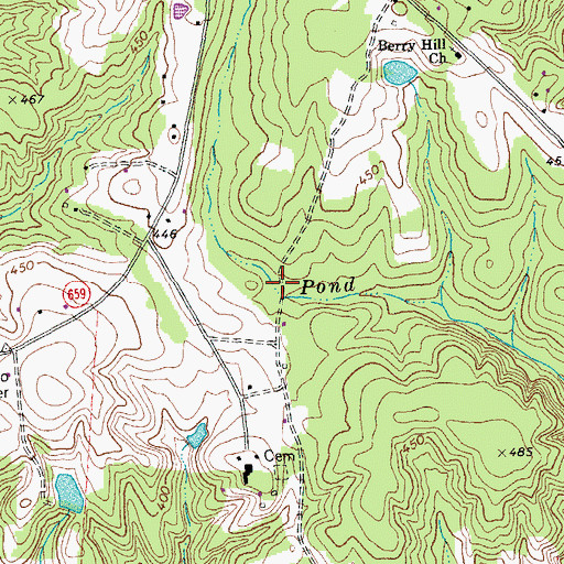 Topographic Map of Bruce Pond (historical), VA
