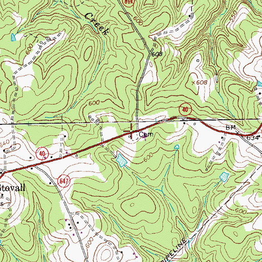 Topographic Map of Buffalo School (historical), VA
