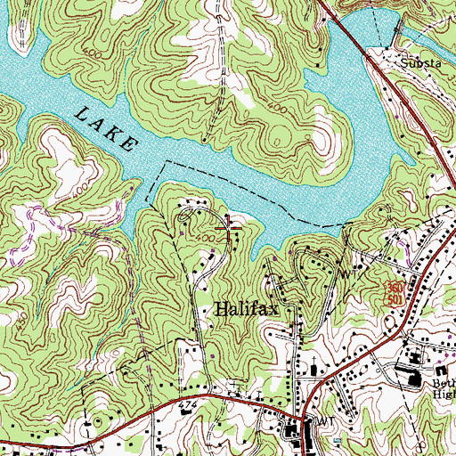 Topographic Map of Canterbury Estates, VA