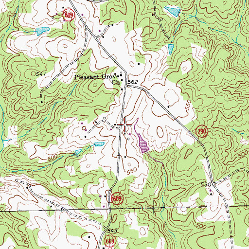 Topographic Map of Carrington, VA