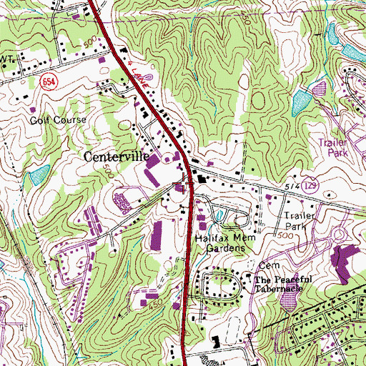 Topographic Map of Centerville Baptist Church, VA