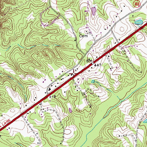 Topographic Map of Coleman School (historical), VA