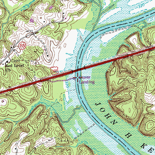 Topographic Map of Clover Landing, VA