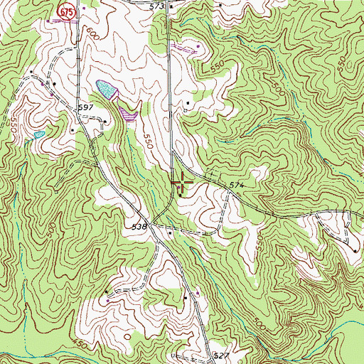 Topographic Map of County Line School (historical), VA