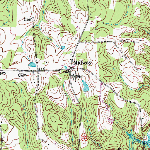Topographic Map of Dyer Cemetery, VA