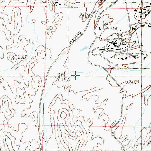 Topographic Map of Ranchos de los Caballeros Airport (historical), AZ