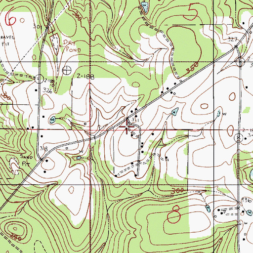 Topographic Map of Sparta Hill Methodist Church, AL
