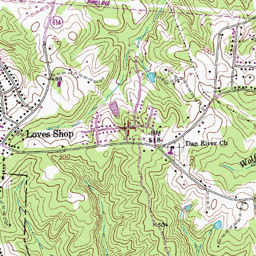 Topographic Map of Fordland Estates, VA