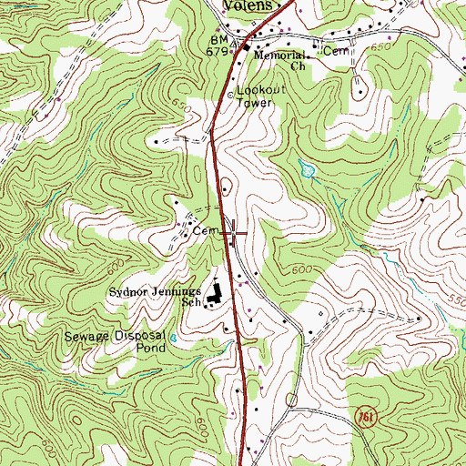 Topographic Map of Green Valley School (historical), VA