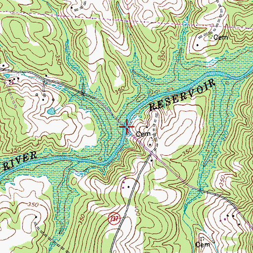 Topographic Map of Griffins Bridge, VA