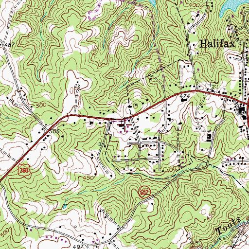 Topographic Map of Halifax Elementary School, VA