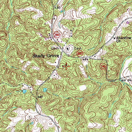 Topographic Map of Hyco School (historical), VA