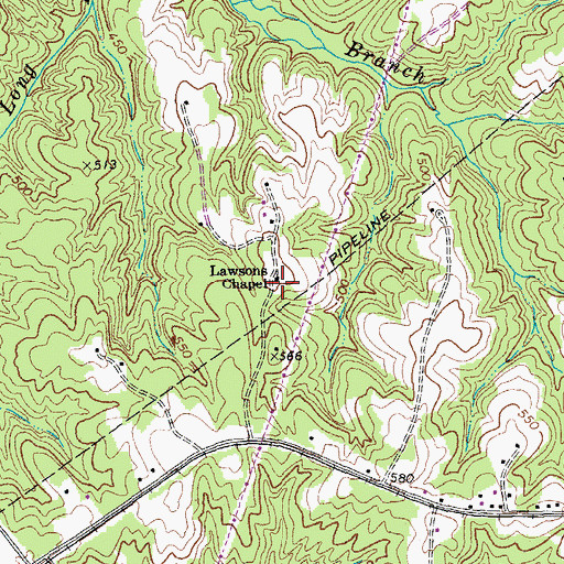 Topographic Map of Lawsons Chapel School (historical), VA