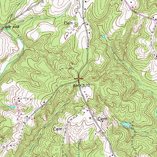 Topographic Map of Leda School (historical), VA