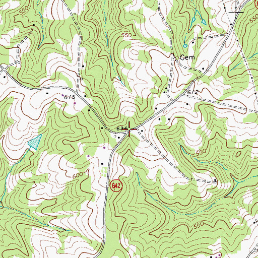 Topographic Map of Loftis, VA