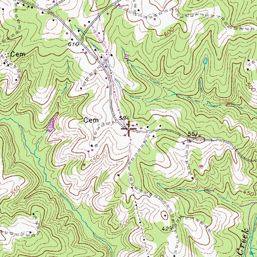 Topographic Map of Morefield Mill, VA