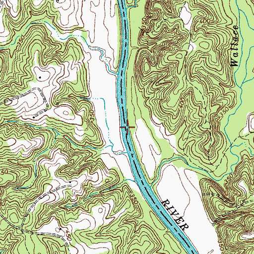 Topographic Map of Mortons Ferry (historical), VA