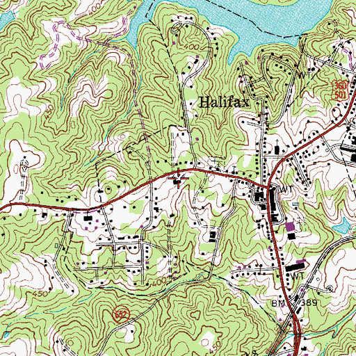 Topographic Map of Mountain Road Historic District, VA