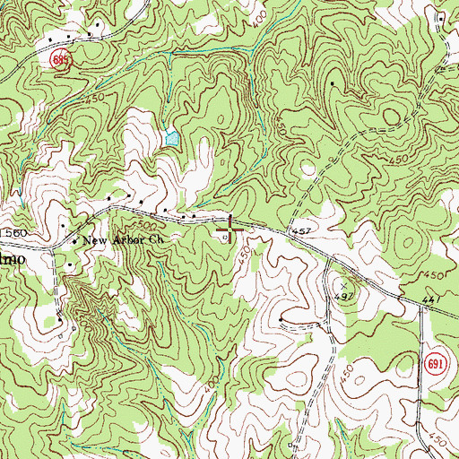 Topographic Map of New Arbor School (historical), VA