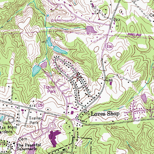 Topographic Map of Oak Hill Estates, VA
