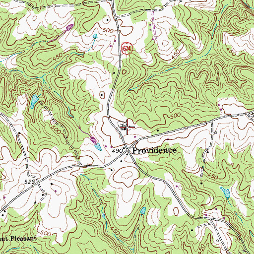 Topographic Map of Old Providence Presbyterian Church, VA