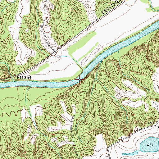 Topographic Map of Ruddy Bottom Shoals, VA