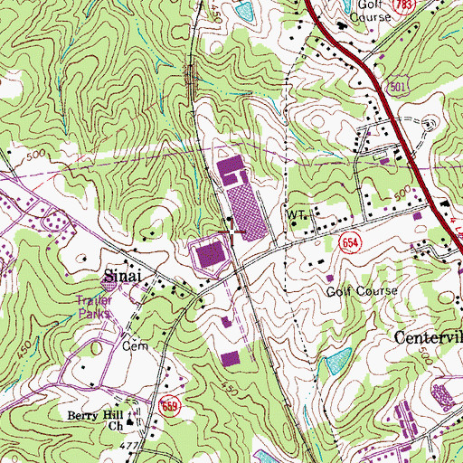Topographic Map of Sinai Industrial Park, VA