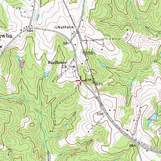 Topographic Map of Sunflower School (historical), VA