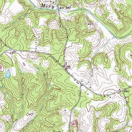 Topographic Map of Terrys Corner, VA