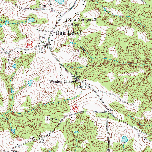 Topographic Map of Wesley Chapel School (historical), VA