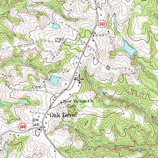 Topographic Map of Wilson Memorial School (historical), VA