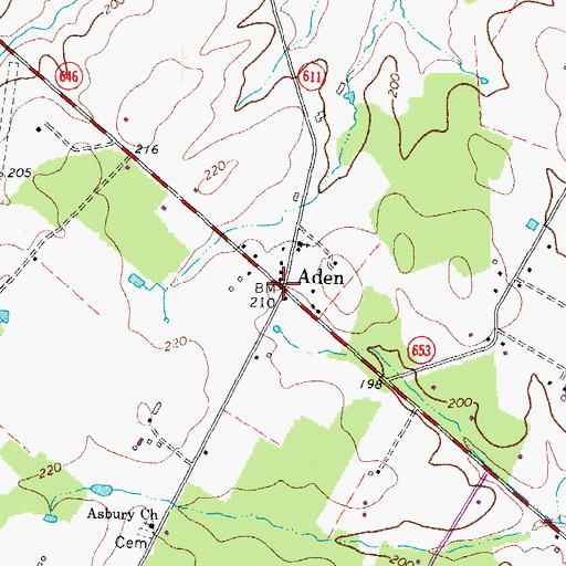Topographic Map of Aden, VA