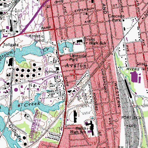 Topographic Map of Avalon, VA