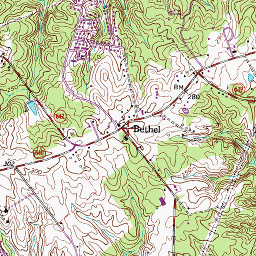 Topographic Map of Bethel, VA