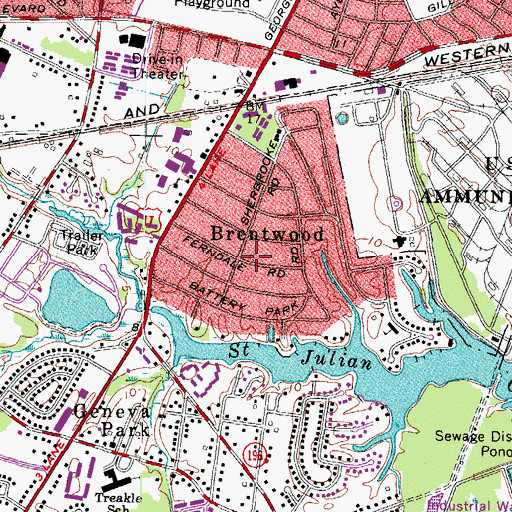 Topographic Map of Brentwood, VA