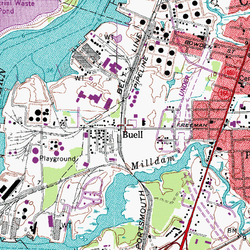 Topographic Map of Buell, VA