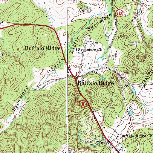 Topographic Map of Buffalo Ridge, VA