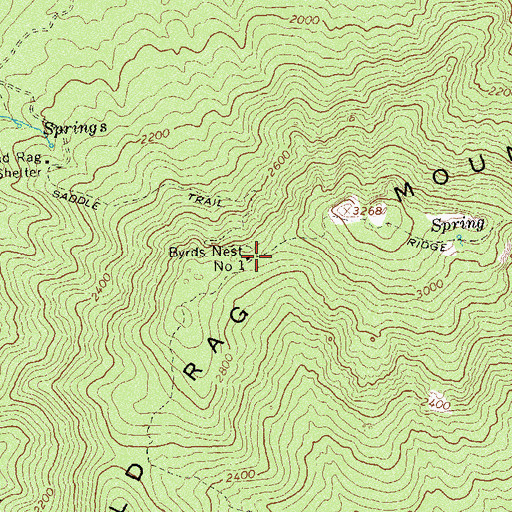 Topographic Map of Byrds Nest Number 1, VA