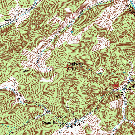 Topographic Map of Cabes Hill, VA