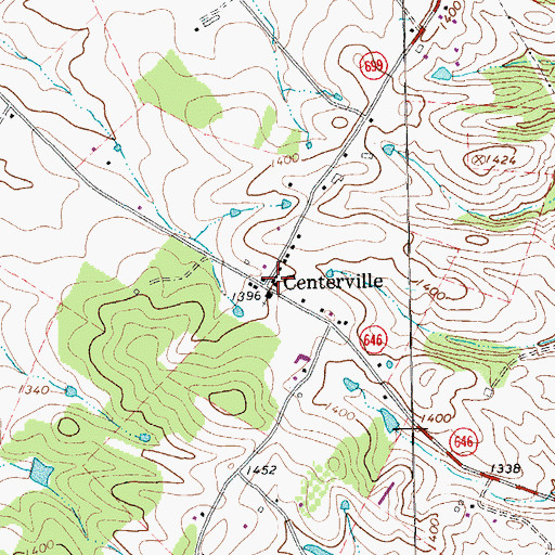 Topographic Map of Centerville, VA