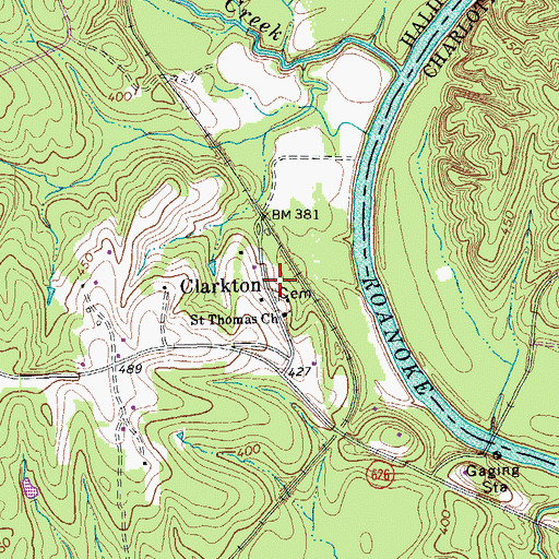 Topographic Map of Clarkton, VA