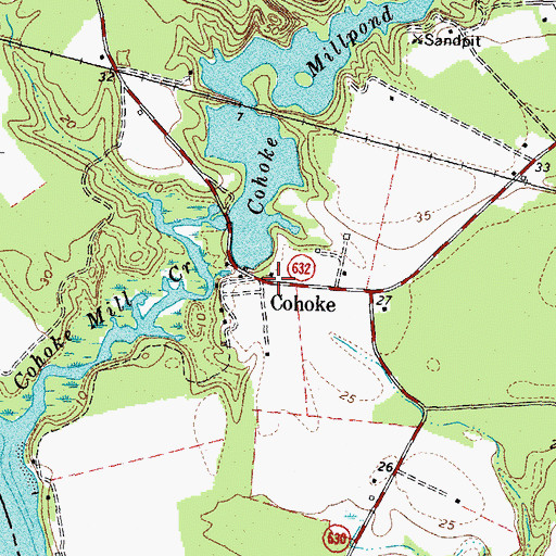 Topographic Map of Cohoke, VA
