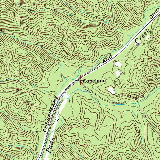 Topographic Map of Copeland, VA
