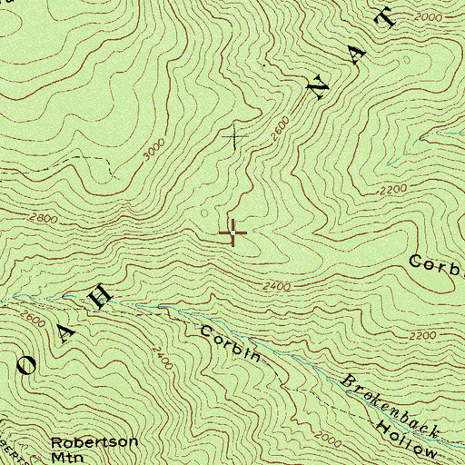 Topographic Map of Corbin Mountain, VA