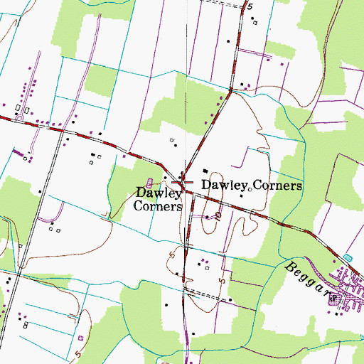 Topographic Map of Dawley Corners, VA