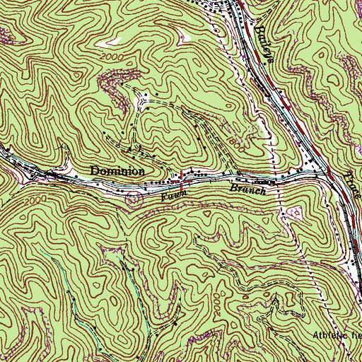 Topographic Map of Dominion, VA
