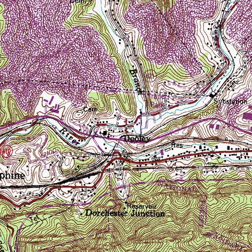 Topographic Map of Dooley, VA