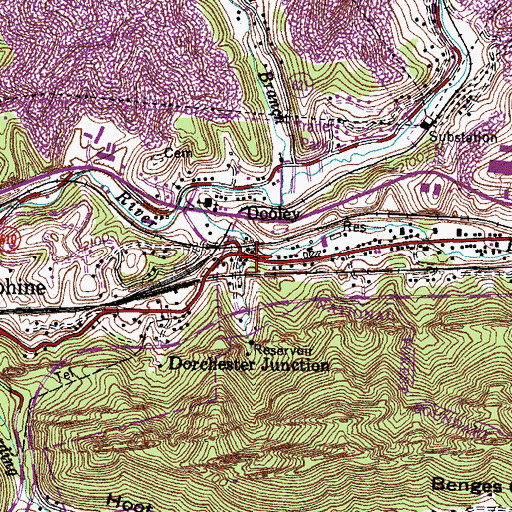 Topographic Map of Dorchester Junction, VA
