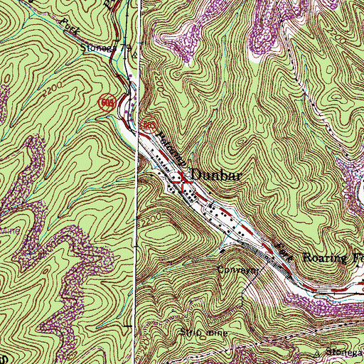 Topographic Map of Dunbar, VA