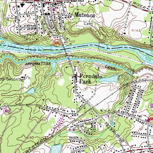 Topographic Map of Ferndale Park, VA